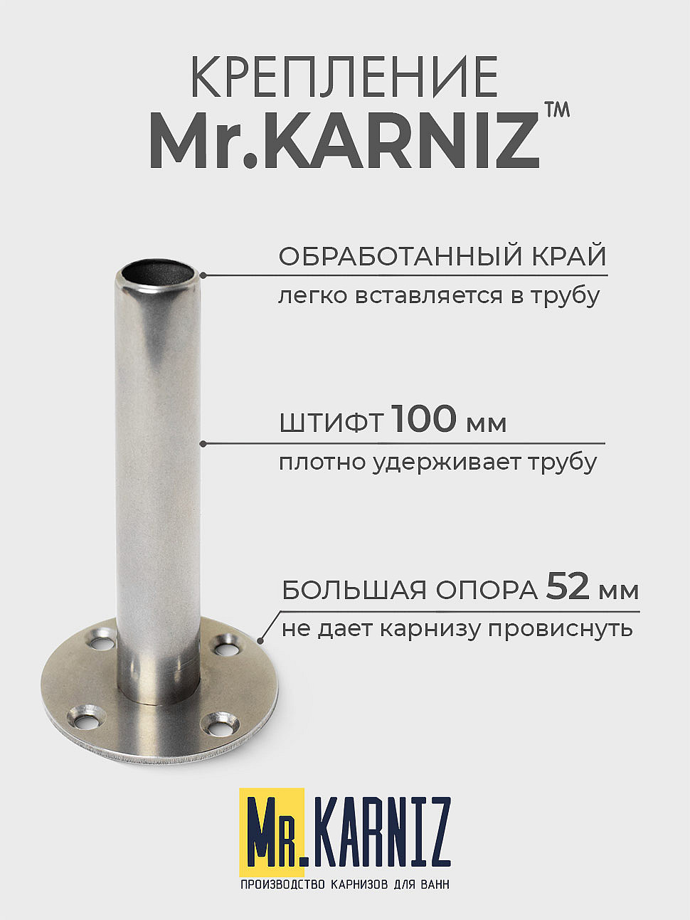 Карниз для душа Угловой Полукруглый 90х80 Усиленный 20 мм фото 5
