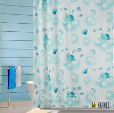 Штора для ванной Sea Snail зеленая