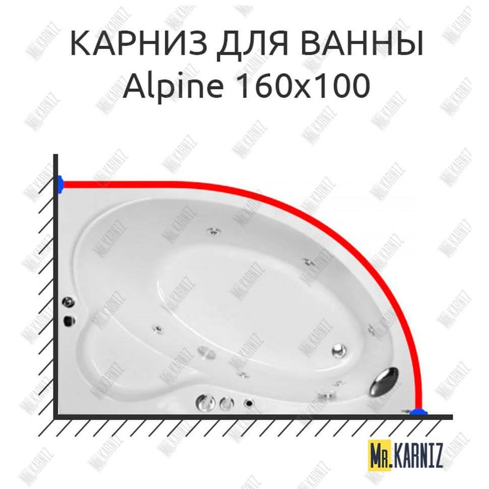 Карниз для ванны Royal Bath ALPINE 160 Усиленный 20 мм MrKARNIZ