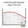 Карниз для ванны Цвет и стиль Аура Передний борт 185х140 Усиленный 20 мм MrKARNIZ фото 1