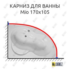 Карниз для ванны Jika Mio 170х105 Усиленный 25 мм MrKARNIZ