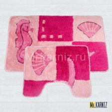 Комплект ковриков для ванной и туалета Морской розовый