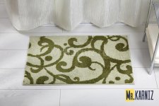 Коврик в туалет Узоры беж/зеленый