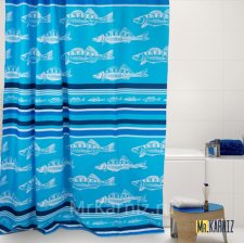 Штора для ванной Floating синяя