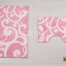 Комплект ковриков для ванной и туалета Узоры розовый фото 2
