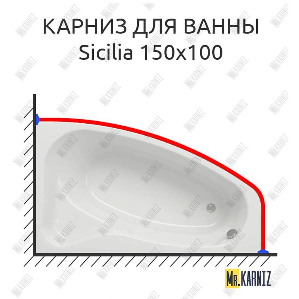 Карниз для ванны Cersanit Sicilia 150х100 Усиленный 20 мм MrKARNIZ
